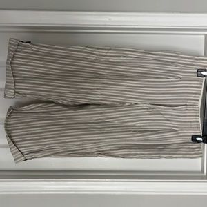 Alex and Olivia striped capri trousers with leather trim